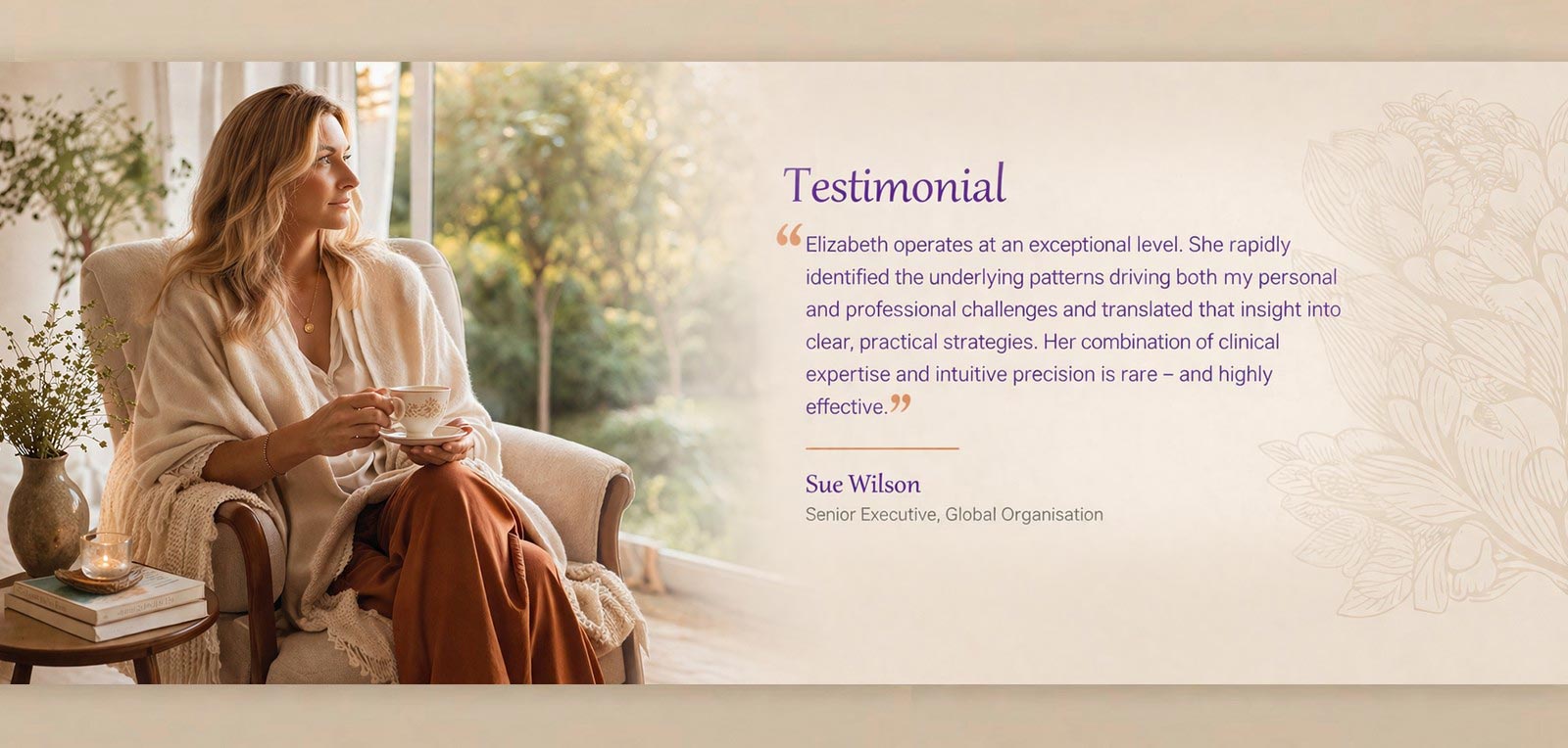 Testimonial with text